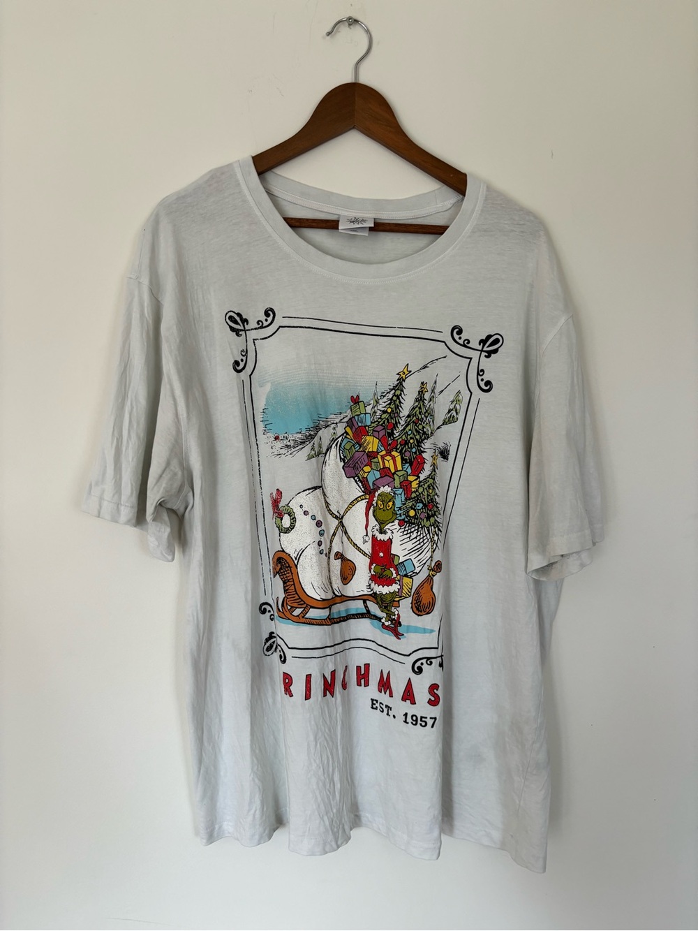 White Graphic Short Sleeve Christmas Tee